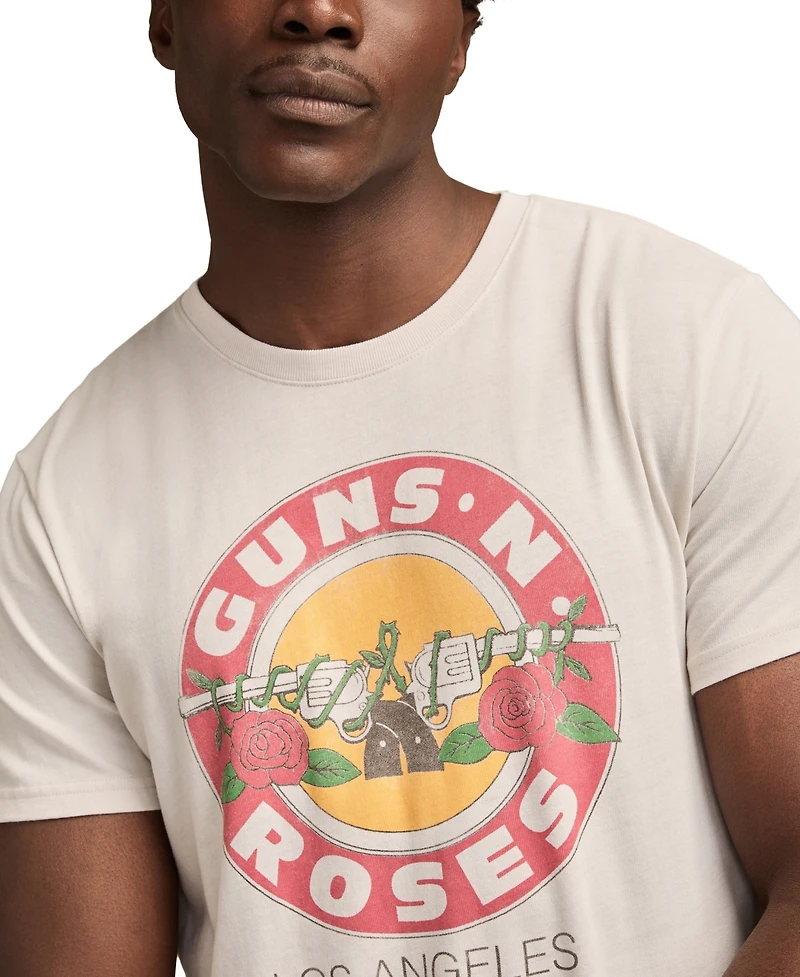 Lucky Brand Men's Guns N' Roses Circle Graphic Crewneck T-Shirt