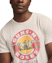 Lucky Brand Men's Guns N' Roses Circle Graphic Crewneck T-Shirt