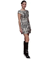 Avec Les Filles Women's Cap-Sleeve Mini Dress