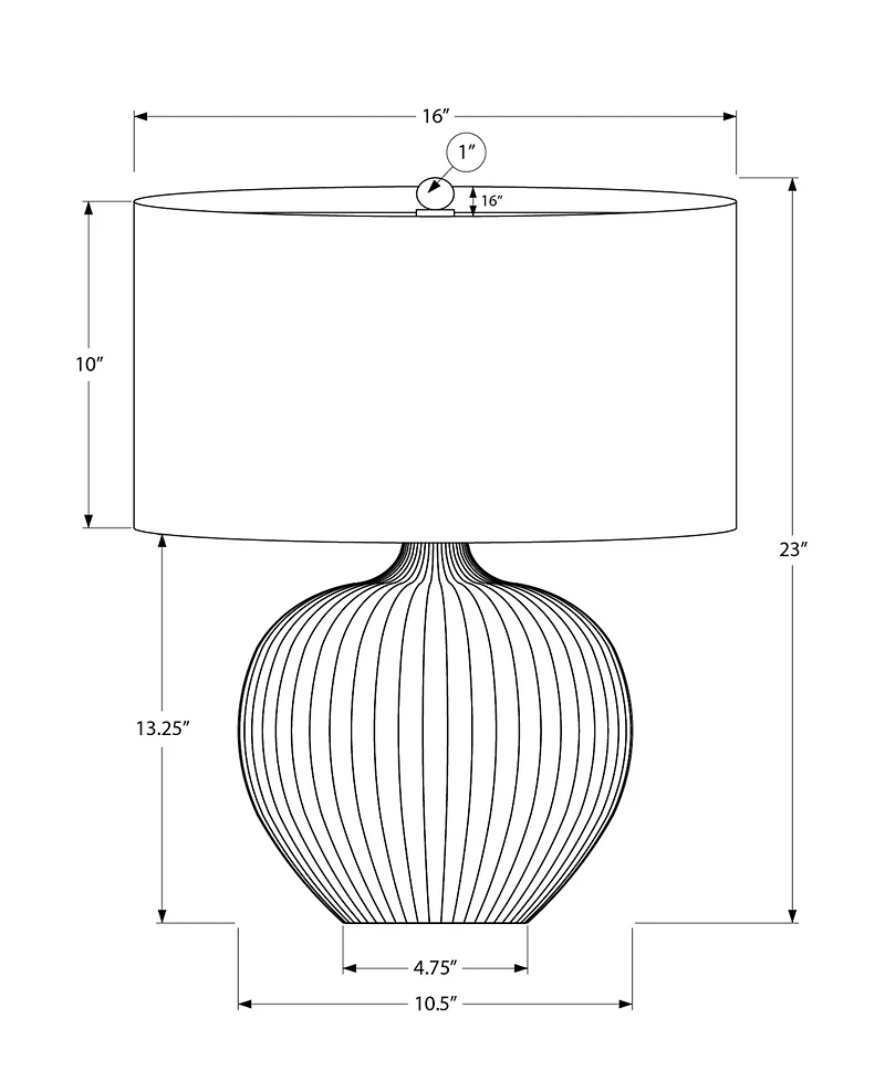 Monarch Specialties Lighting 23" Ceramic Table Lamp