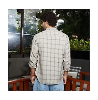 Campus Sutra Men's Coin Grey BiGraph-Check Shirt