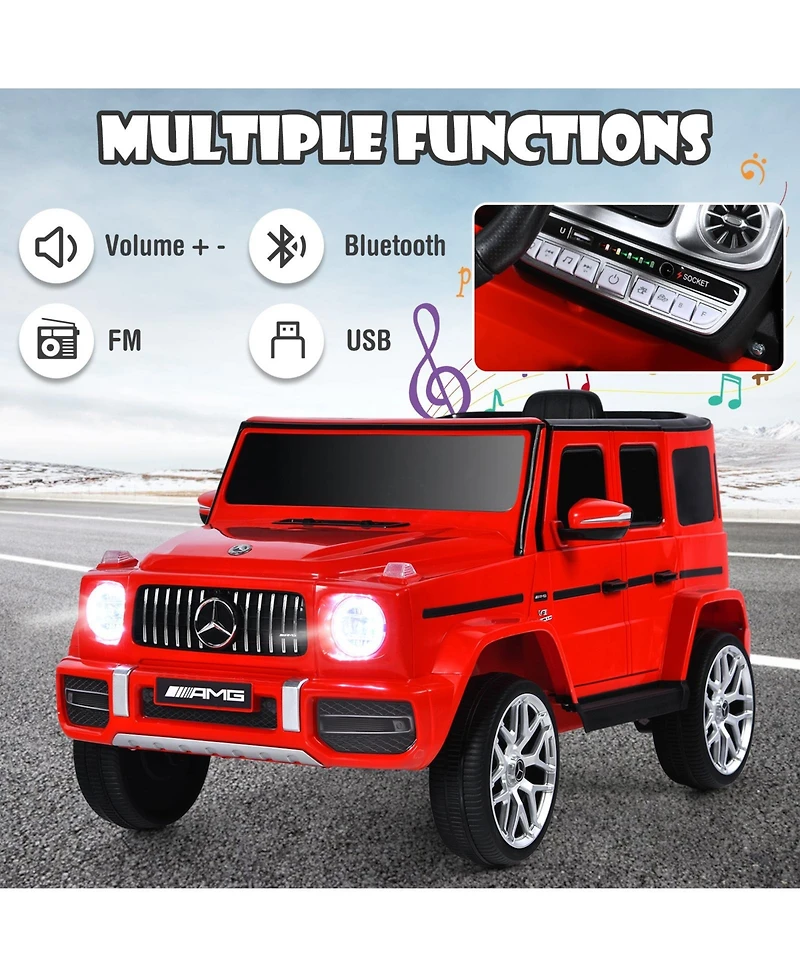 Sugift 12V Mercedes-Benz G63 Licensed Kids Ride On Car with Remote Control