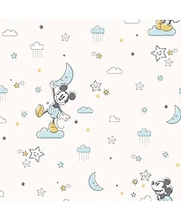 Lambs & Ivy Disney Baby Moonlight Mickey Mouse Fitted Crib Sheet - White