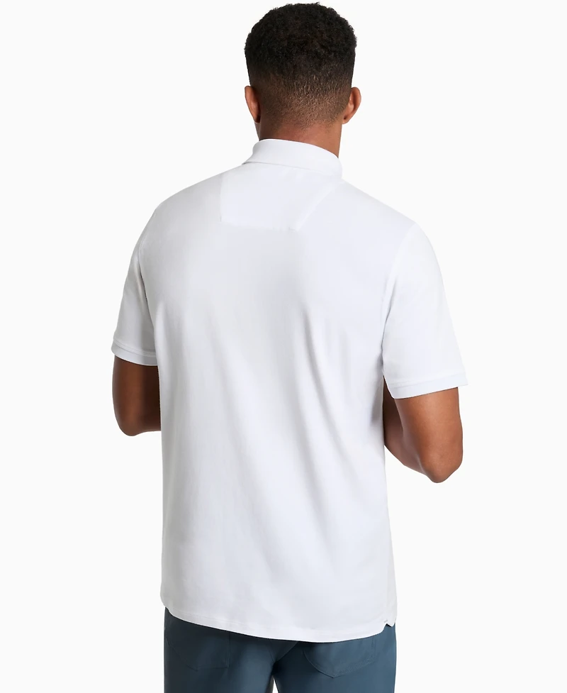 Kenneth Cole Men's Solid Button Placket Polo Shirt