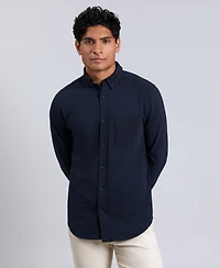 Kenneth Cole Men's Slim-Fit Plain White Performance Long-Sleeve Button-Down Shirt