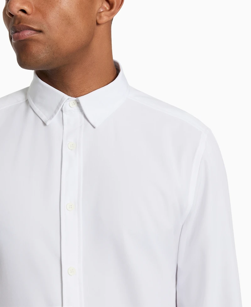 Kenneth Cole Men's Solid Slim Fit Performance Shirt