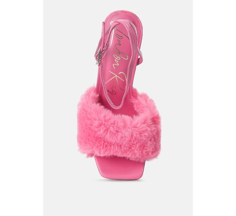 tarantino faux fur stiletto sandals