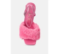 tarantino faux fur stiletto sandals