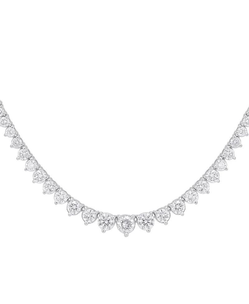 Macy's Diamond Graduated Martini Tennis Necklace (10 ct. t.w.) in 14k White Gold