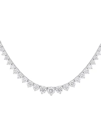 Macy's Diamond Graduated Martini Tennis Necklace (10 ct. t.w.) in 14k White Gold