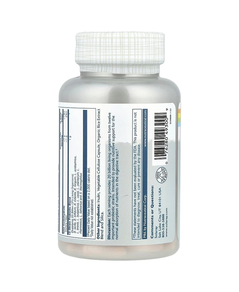 Solaray Multidophilus Probiotic 20 Billion Cfu