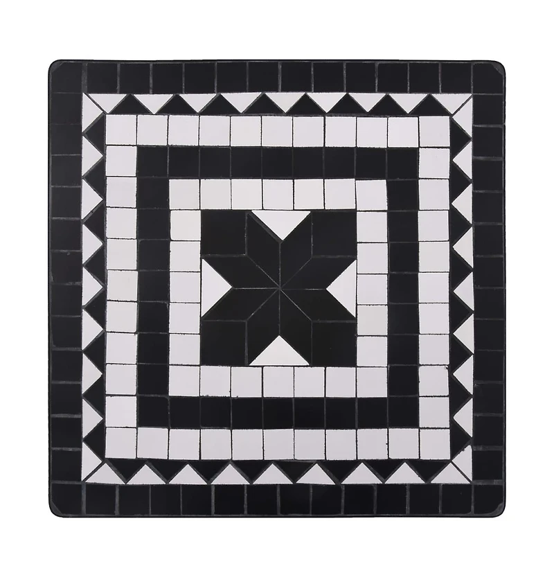 vidaXL Mosaic Bistro Table Black and White 23.6" Ceramic