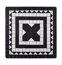 vidaXL Mosaic Bistro Table Black and White 23.6" Ceramic