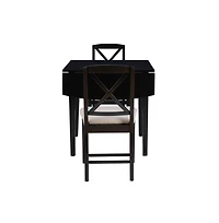 Torino 3Pc Drop Leaf Dining Set Black