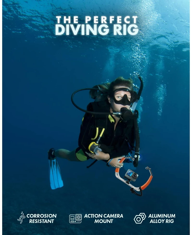 Movo Gb-U80 Underwater Diving Rig for GoPro Waterproof Action Cam (Xl Version)