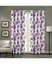 Rt Designer Collection April Printed Blackout Luxurious Decorative Grommet Curtain Panel 54" x 84" Lilac