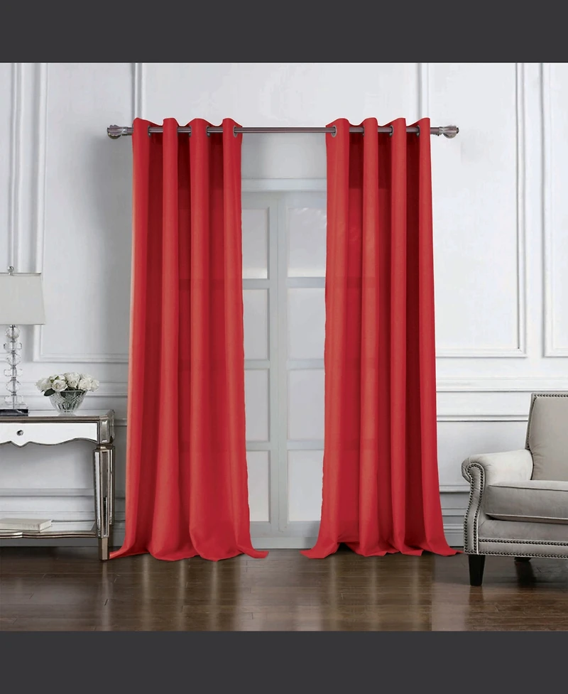 Rt Designers Collection Cole Textured Grommet Room Darkening Curtain Panel 54" x Red