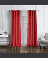 Rt Designers Collection Cole Textured Grommet Room Darkening Curtain Panel 54" x Red