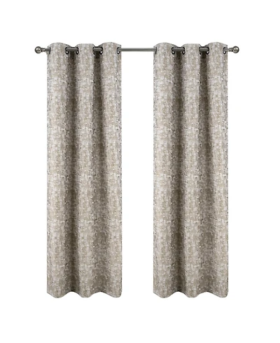 Rt Designer Collection Cambridge Jacquard 2 Pack Luxurious Modern Design Curtain Panel 36" x 84" Taupe