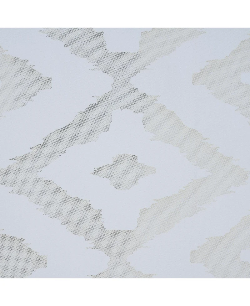 Rt Designer Collection Heathrow Halo Foil Blackout Luxurious Decorative Grommet Curtain Panel 54" x 90" White