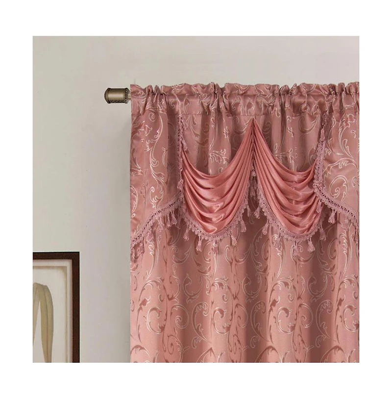 Franklin 2-Piece Rose Grommet Curtain 54" x 84" by Rt Designers Collection