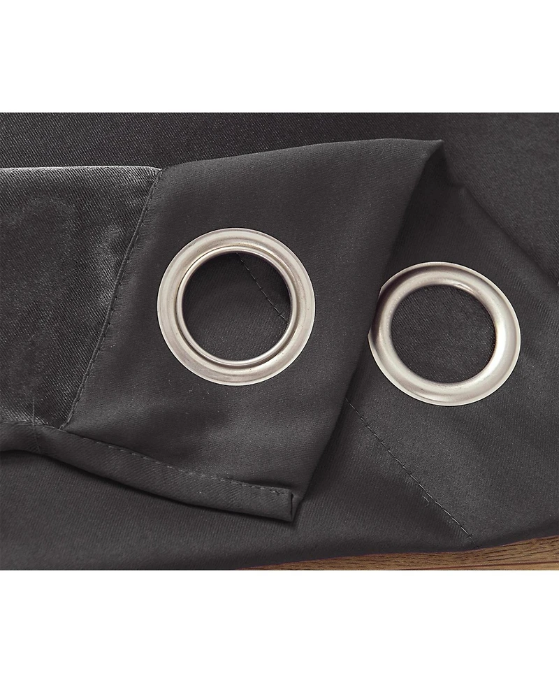 Rt Designer Collection Anchorage 2 Pack Blackout Grommet Luxurious Modern Design Curtain Panel Pair 36" x 84" Charcoal