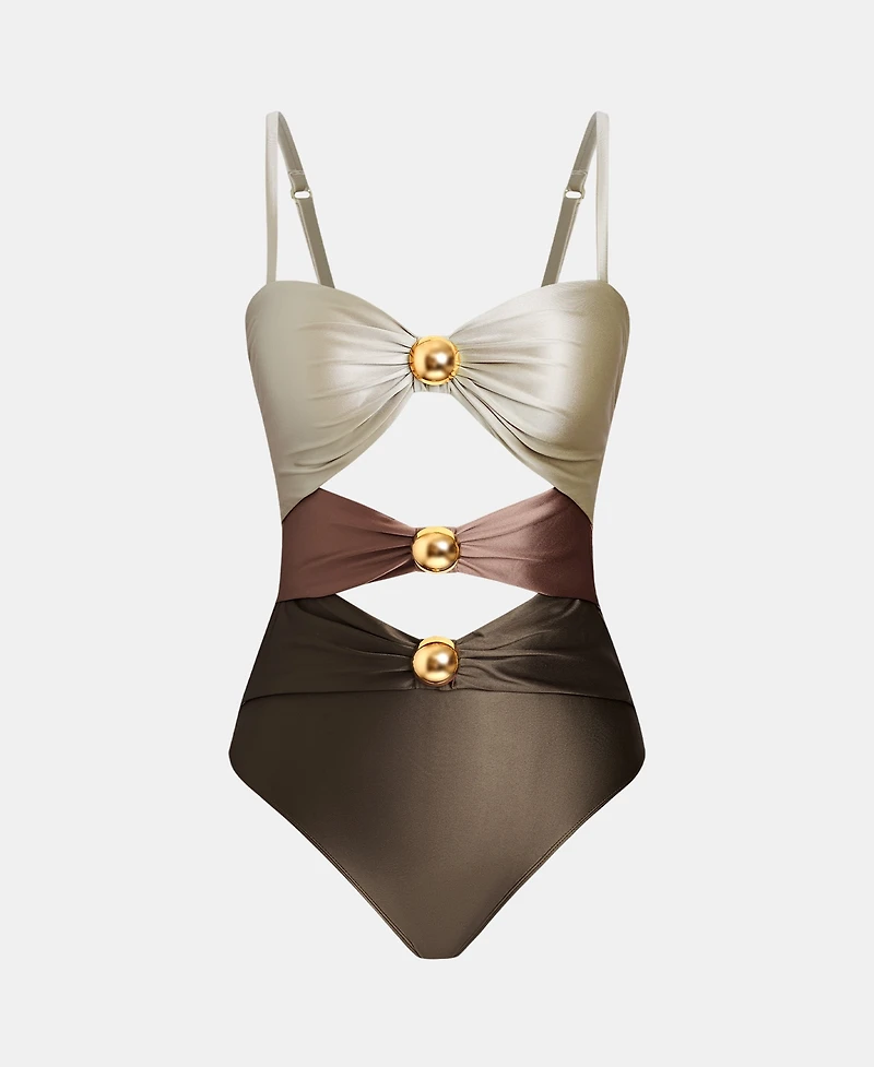 Cupshe Women's Golden O-Ring Linked One Piece Swimsuit