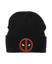 Marvel Men's Deadpool Logo Embroidery Acrylic Knit Standard Cuff Beanie