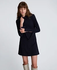 Kenneth Cole Women's Pinstripe Zip Front Dress