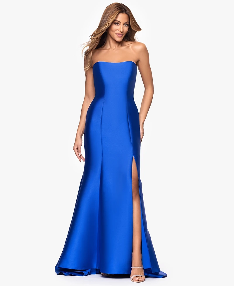 Betsy & Adam Women's Long Strapless Dress