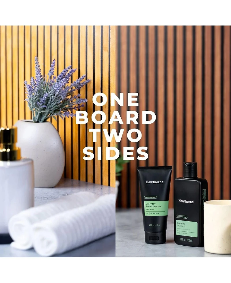 V-flat World Duo Board 24x24" Double Sided Surface Board, Wood Slats Light/Wood Slats Dark