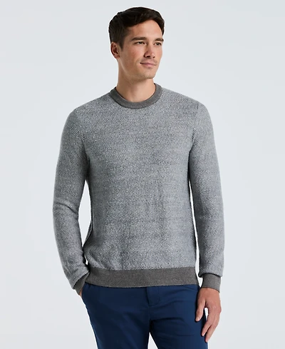 Perry Ellis Men's Herringbone Long-Sleeve Crewneck Sweater