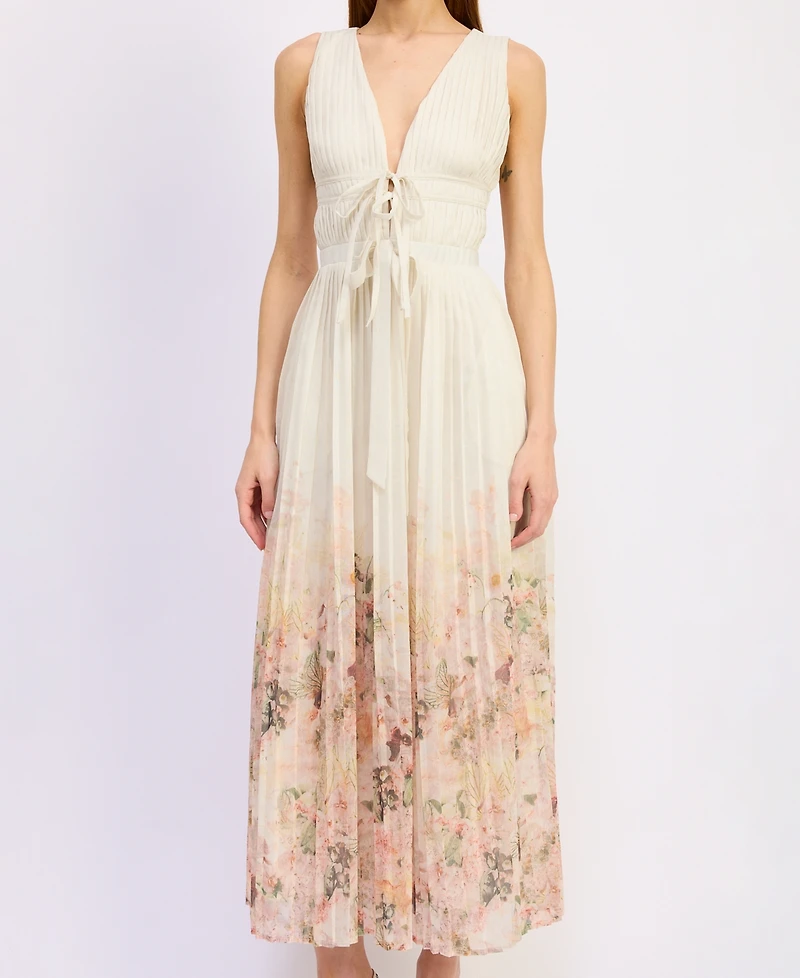 En Saison Women's Charlotte V-Neck Sleeveless A-Line Maxi Dress