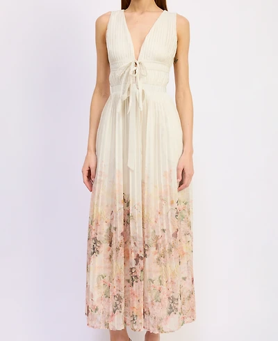 En Saison Women's Charlotte V-Neck Sleeveless A-Line Maxi Dress