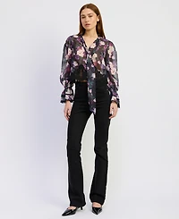 En Saison Women's Jasmine V-Neck Long-Sleeve Blouse
