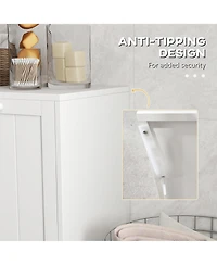 kleankin Tilt-out Laundry Storage Cabinet with 2 Hamper Compartments,