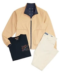 Scotch Soda Mens Artwork Short Sleeve T Shirt Straight Leg Pants Reversible Jacket