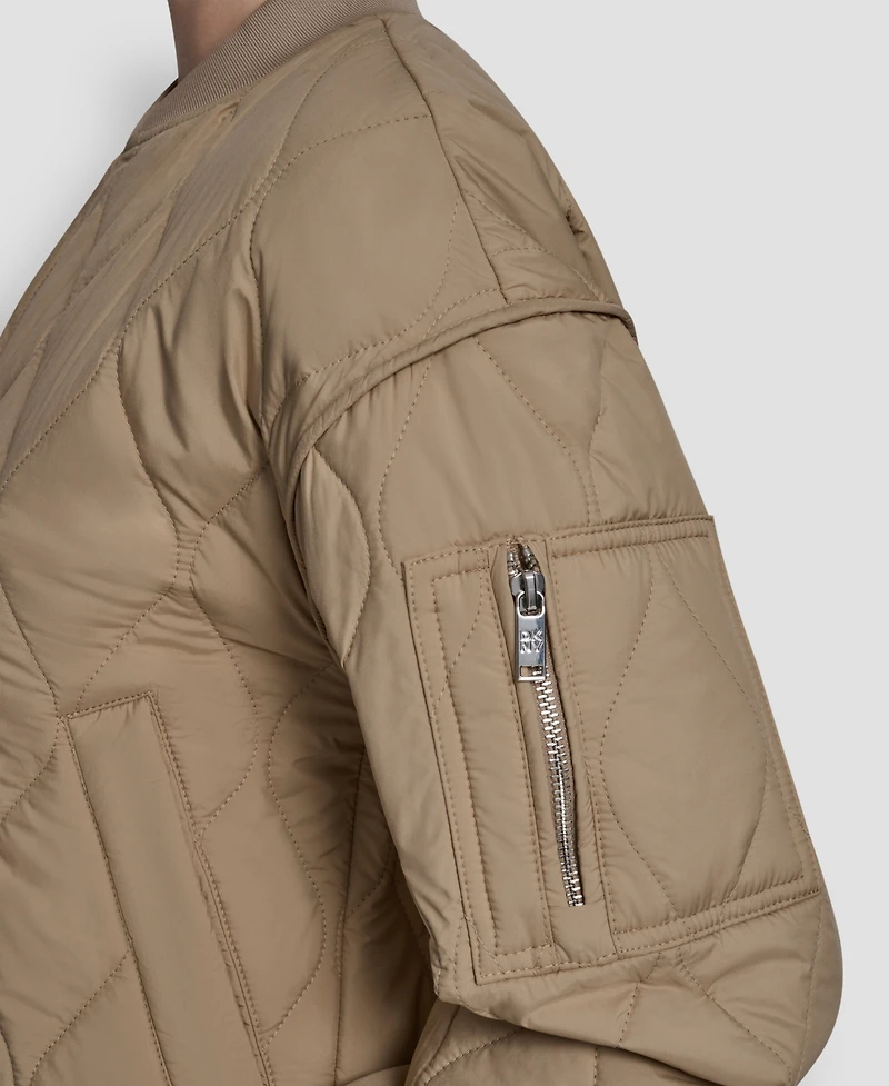 Dkny Women's Long-Sleeve Quilted Bomber Jacket