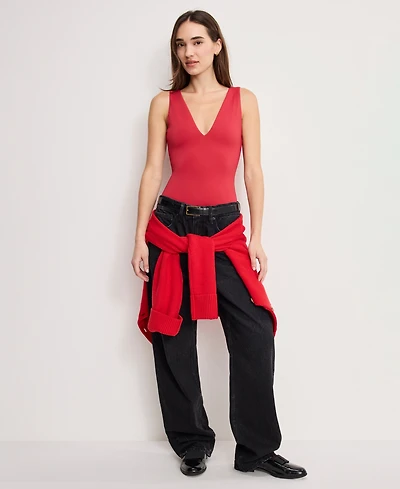 Good American Women's Scuba V-Neck Bodysuit