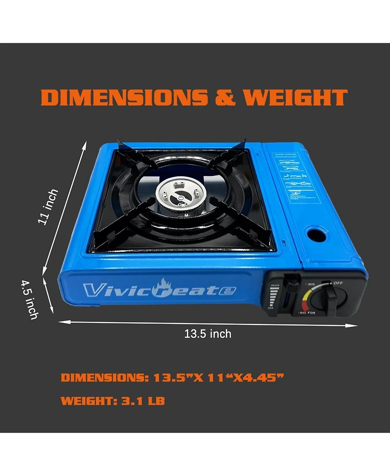 Aofar 7000 Btu Portable Butane Gas Stove for Camping Cooking Outdoor, Lightweight Portable Stove Burner with Auto Ignition, Camping al Aire Libre