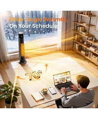 Morento Tower Space Heater for Indoor, 1500W Smart Heaters with App&Remote Control, Ptc Ceramic Electric Heater, Overheat Protection for Office Home
