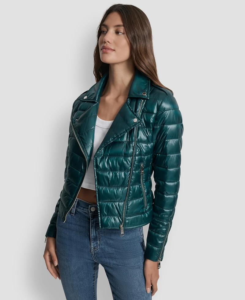 Dkny Jeans Women's Lightweight Zip-Front Puffer Jacket