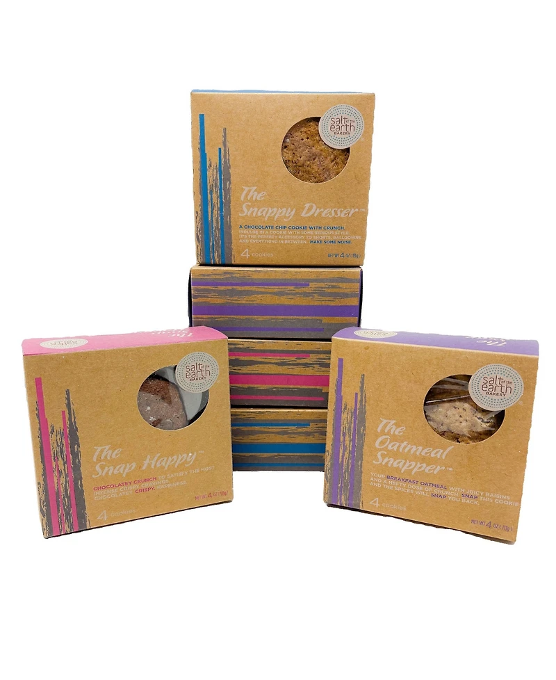 Salt of the Earth Bakery Snappy Collection Gourmet Cookies Box, 6 Boxes