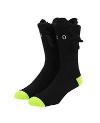 How to Train Your Dragon Men's Toothless Plush Character Heads Adult Black Casual Crew Socks -Osfa
