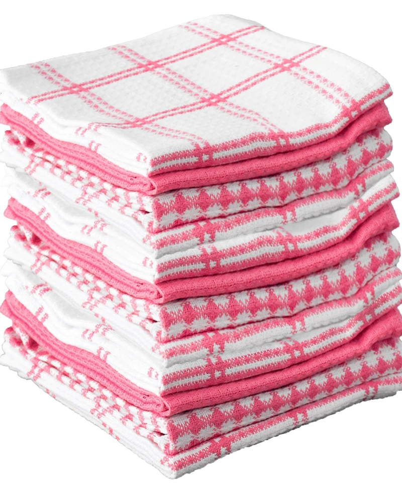 T-Fal Coordinating Flat Waffle Weave Cotton Dish Cloths, Set of 12