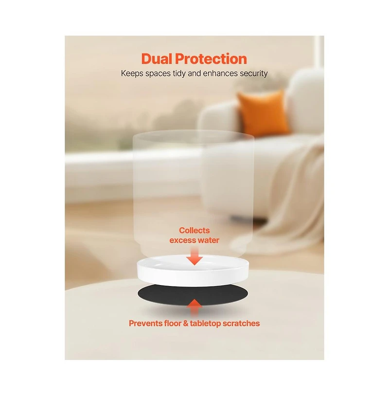 Slickblue Cylinder Ceramic Pot with Saucer for Plants and Home Decor