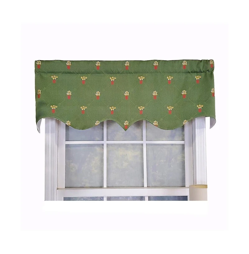 Rlf Home Modern Design Classic Flower Pot Regal Style Window Valance.