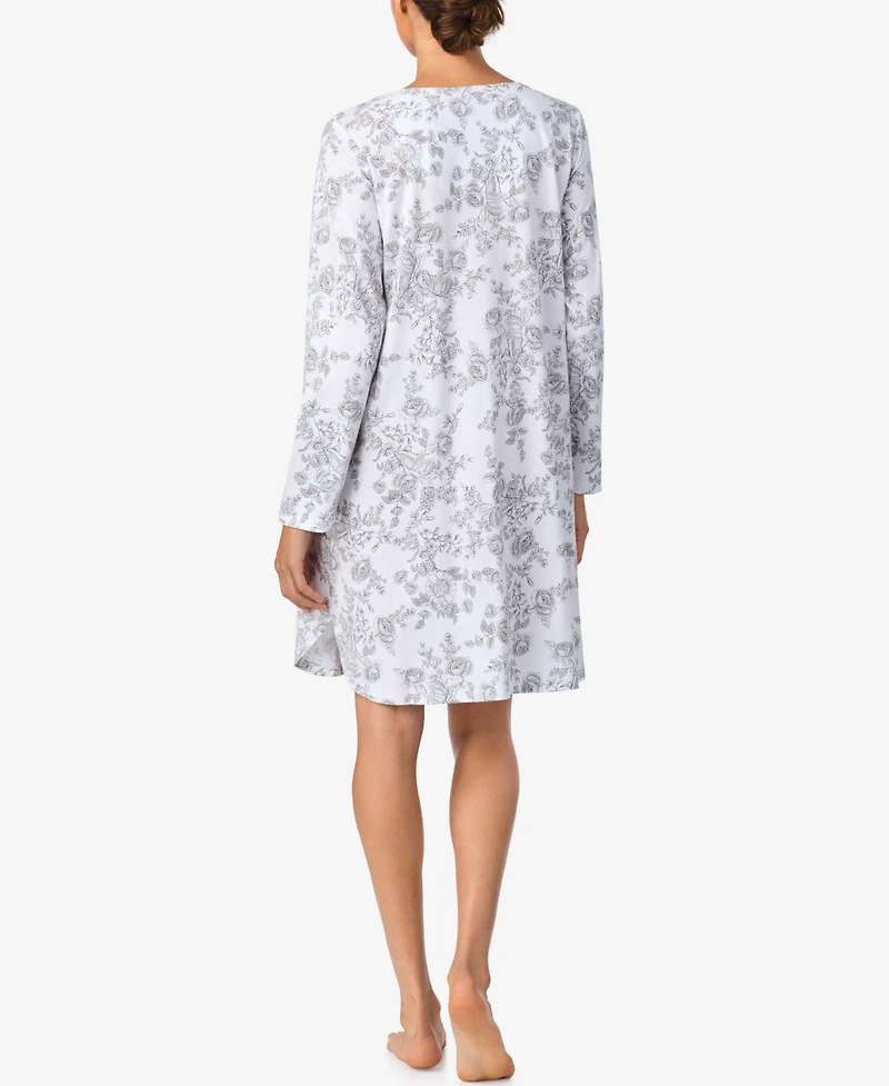 Aria Women's Brushed Cotton Long Sleeve Nightshirt