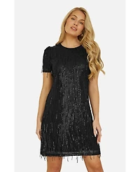 Yumi Women's Dripping Sequin Tunic Dress