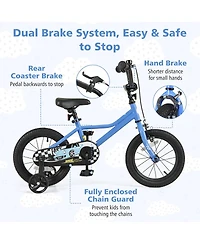 14 Inch Kids Bike with Removable Training Wheels for Aged 3-5 Years Old